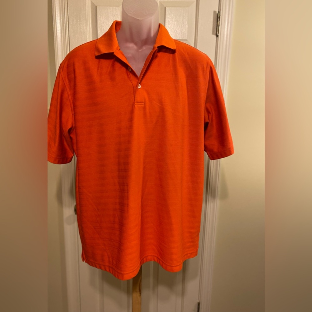 Walter Hagen - Mens burnt orange striped polo shirt, Size: L